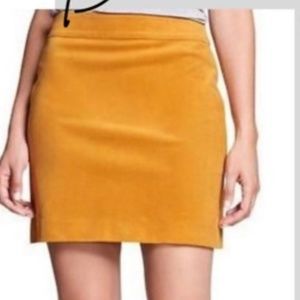 Banana Republic Yellow Corduroy Skirt